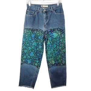 Heart Painted Capri Mom Jeans